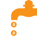 tap dripping bitcoin logos