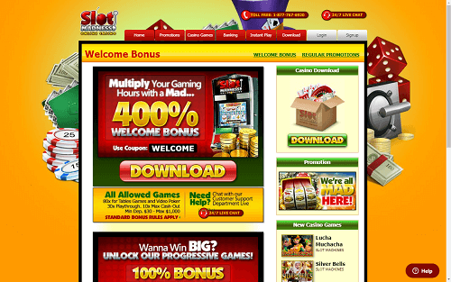 Slot Madness Casino Welcome Bonus